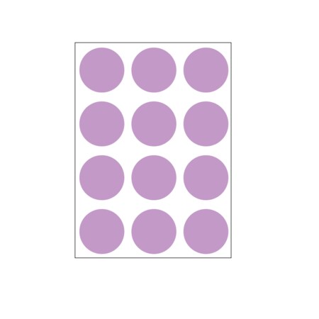Nevs 1-1/4" Color Coding Dots Violet - Sheet Form DOT-114M Violet